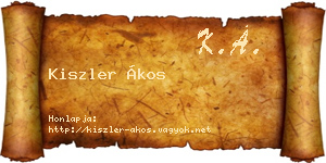 Kiszler Ákos névjegykártya