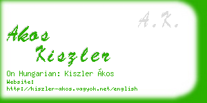 akos kiszler business card